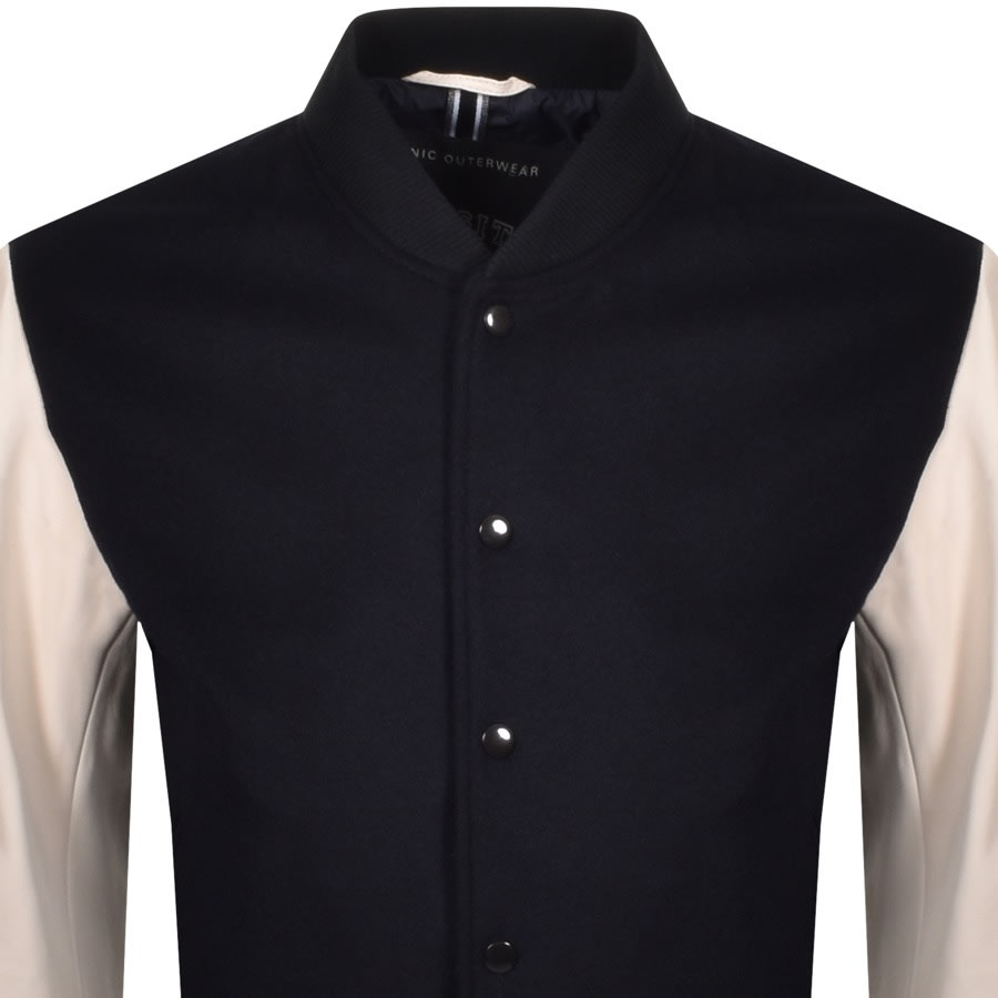 Alternative Image for ProductBOSS Getos Leather Varsity Jacket Navy2